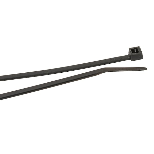 Forney Cable Tie, 4 in L, 3/4 in Max Bundle Dia., Black, Nylon 6/6, 18 lb Strength, 100 PK 62002 - main